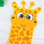 closeup of paper bag giraffe craft