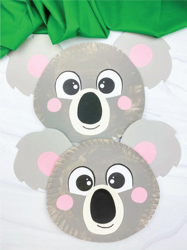 two paper plate koala crafts