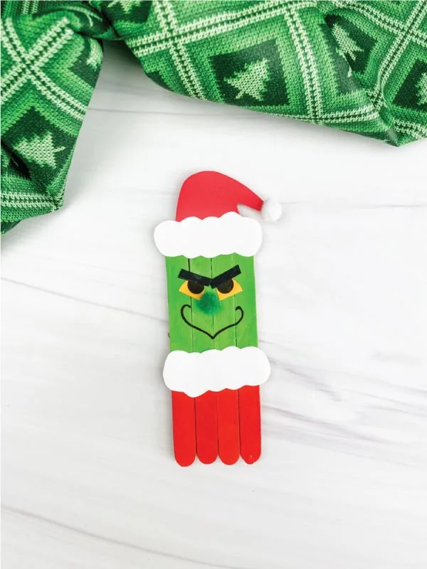 popsicle stick grinch craft