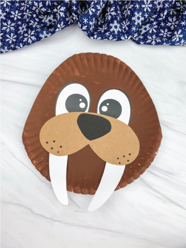 Paper Plate Walrus Craft For Kids [Free Template] Story