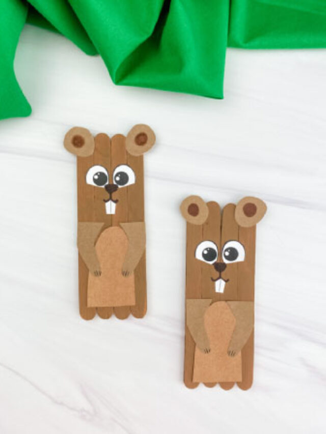 Popsicle Stick Groundhog Craft [Free Template] Story