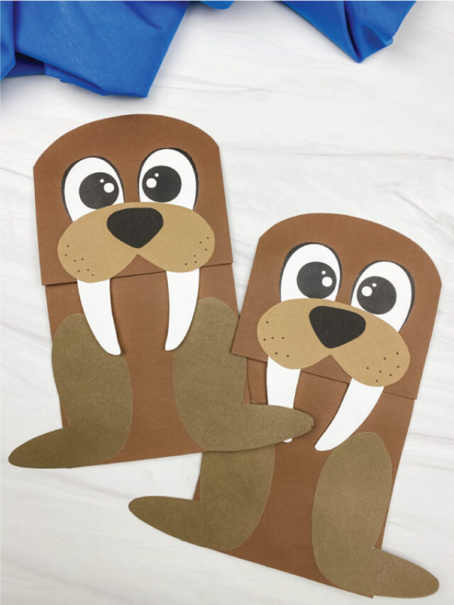 Paper Bag Walrus Craft For Kids [Free Template] Story