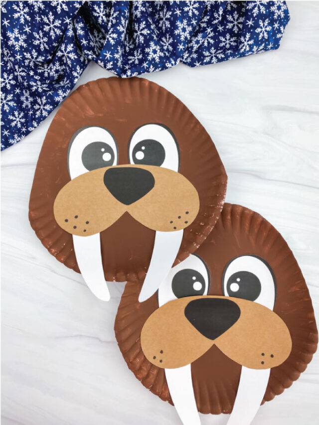 Paper Plate Walrus Craft For Kids [Free Template] Story