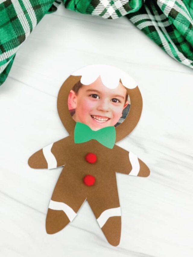 Finished example of the Photo Gingerbread Man Photo Craft