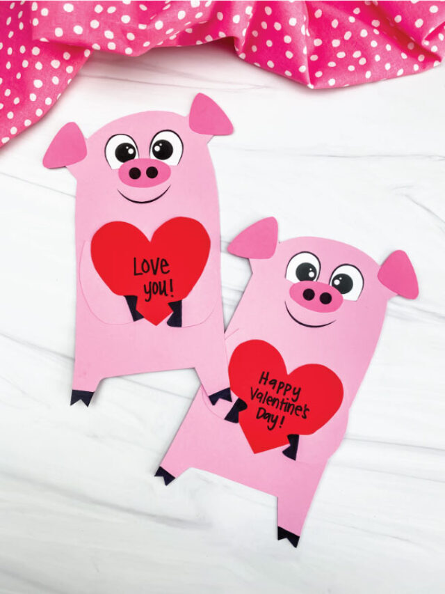 Pig Valentine Craft For Kids [Free Template] Story