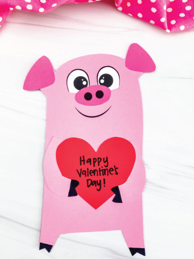 Pig Valentine Craft For Kids [Free Template] Story