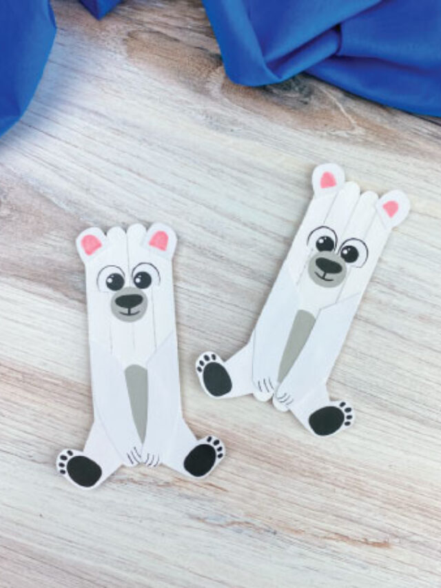 Popsicle Stick Polar Bear Craft [Free Template] Story