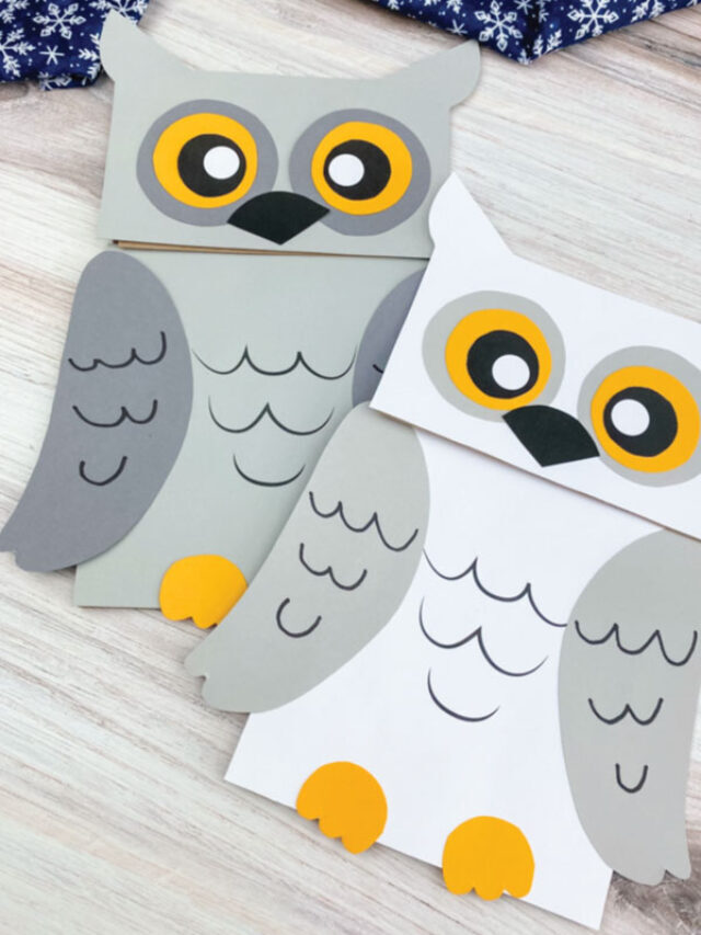 Paper Bag Snowy Owl Craft [With Free Template] Story