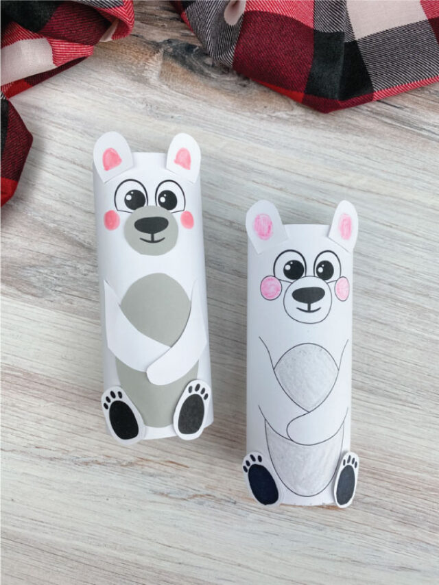 two toilet paper roll polar bear crafts