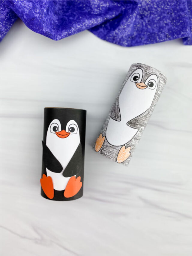 Toilet Paper Roll Penguin Craft [Free Template] Story