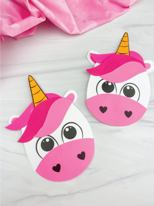 Unicorn Valentine Card Craft [Free Template] Story