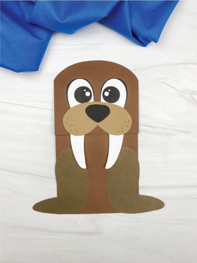 Paper Bag Walrus Craft For Kids [Free Template] Story