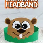 groundhog headband craft with the words groundhog headband at the top
