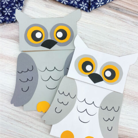 two paper bag owl crafts