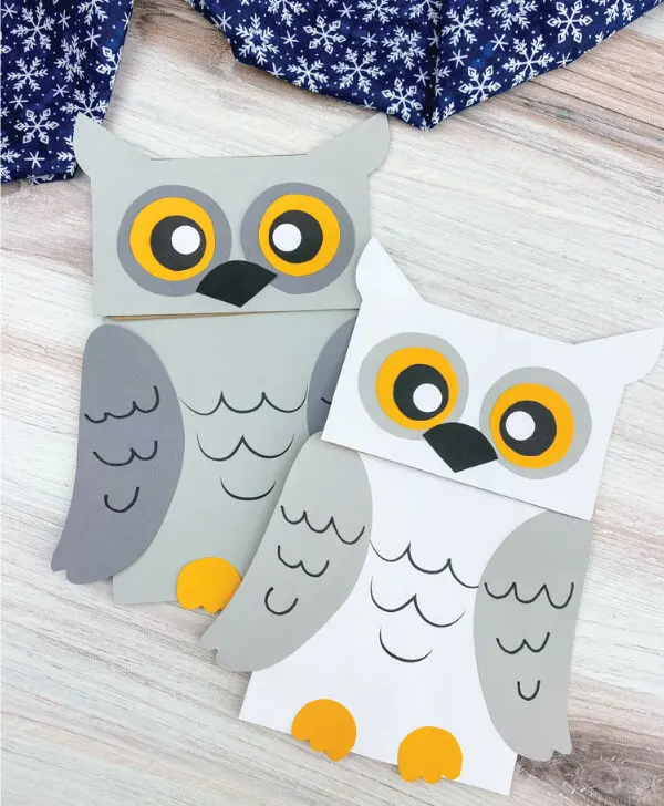 two paper bag owl crafts