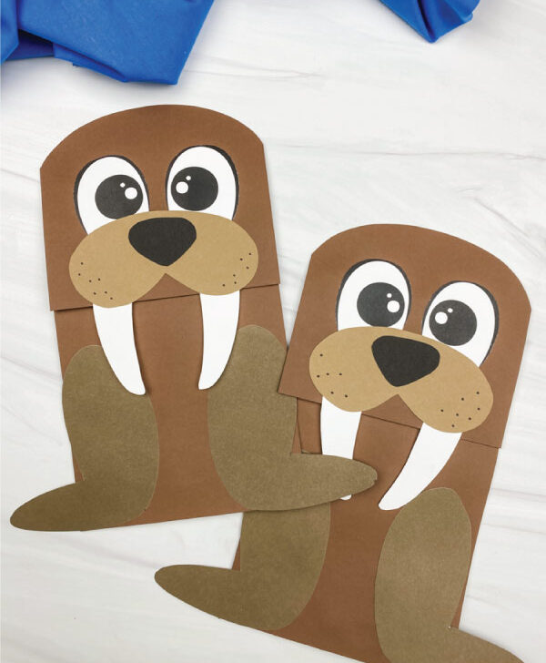 two walrus paper bag crafts