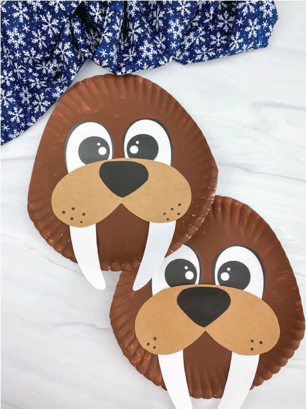 two paper plate walrus crafts