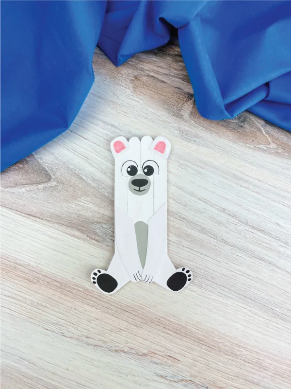 popsicle stick polar bear craft