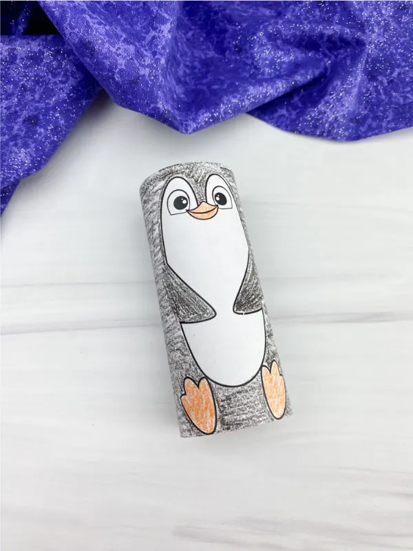 color in toilet paper roll penguin craft