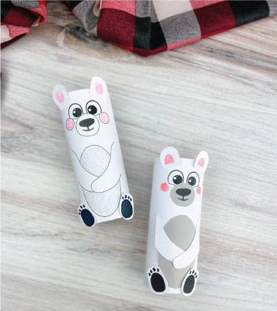 two toilet paper roll polar bear crafts