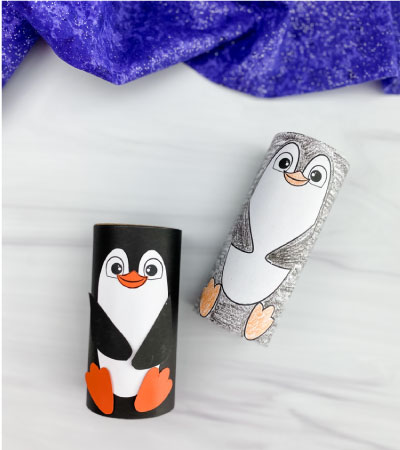 two toilet paper roll penguin crafts
