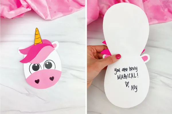 unicorn valentine card craft image collage