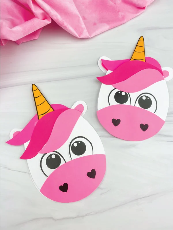 two unicorn valentine card crafts