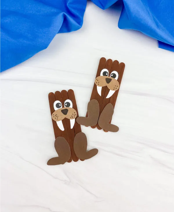 two popsicle stick walrus crafts