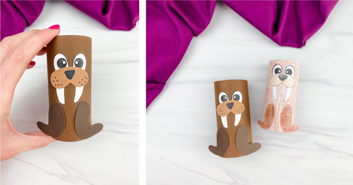 Toilet Paper Roll Walrus Craft with Free Template