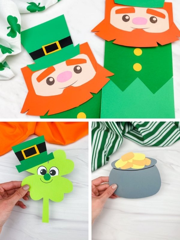 St. Patrick's Day kids' craft image collage