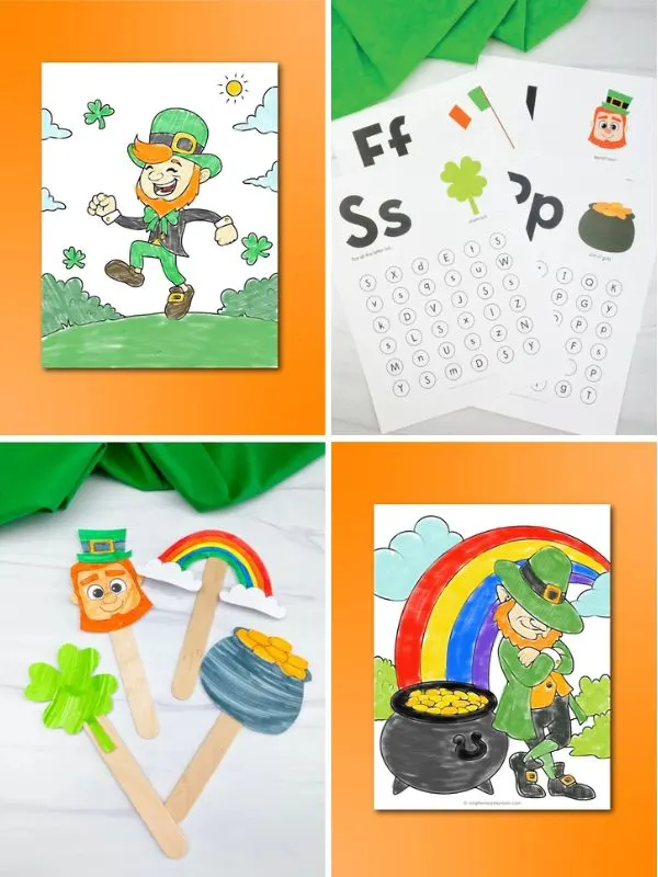 Collage of St Patrick Day Activities For School