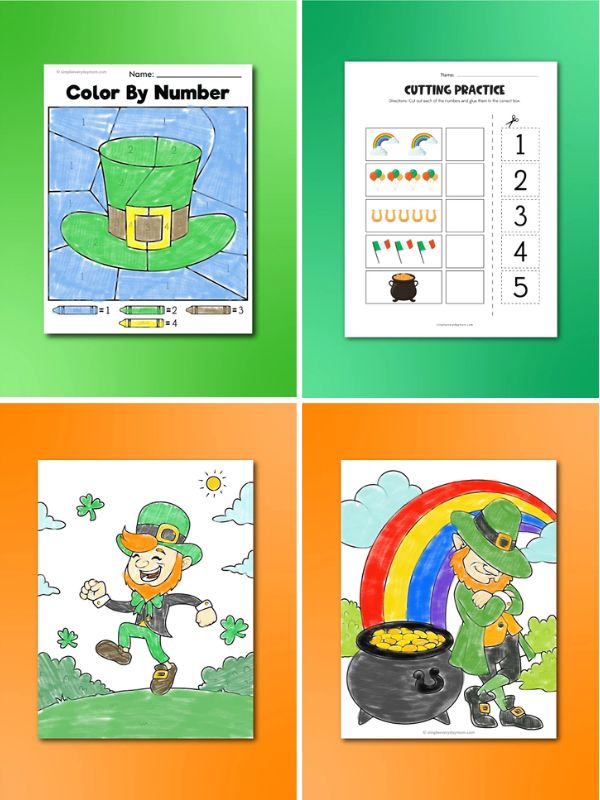 Collage of St. Patrick's Day Kids' Activities