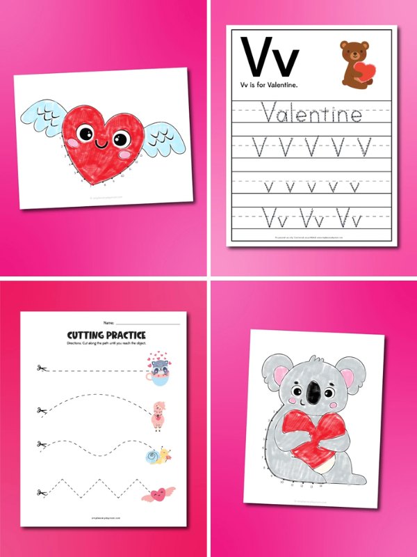 Collage image of the Valentine Activities For Kids