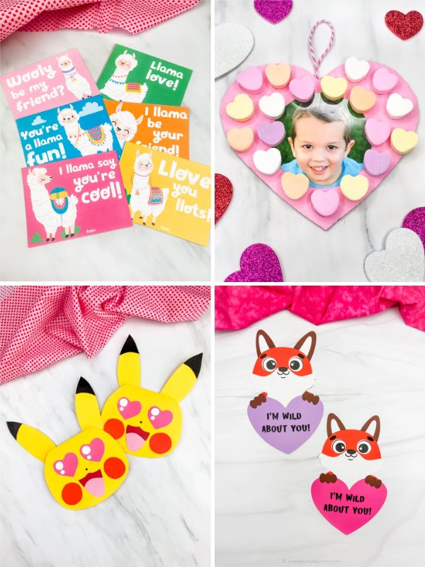 Collage image of the Valentine Crafts For Kids