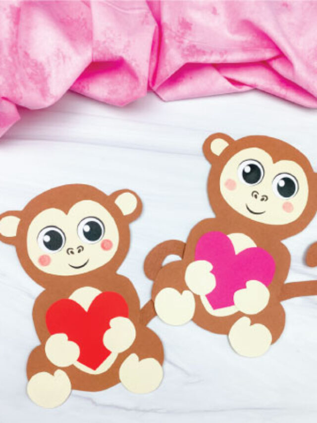Monkey Valentine Craft For Kids [Free Template] Story