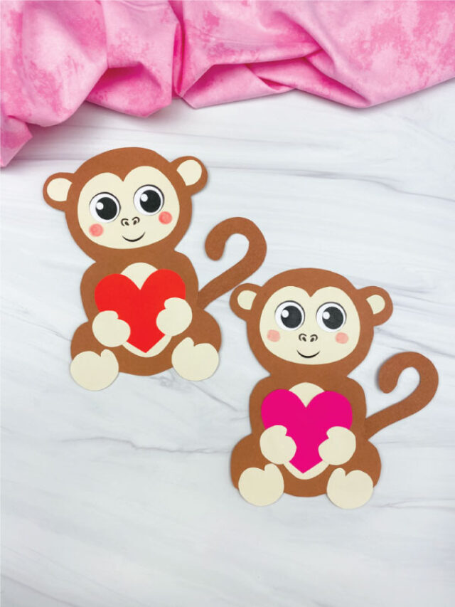Monkey Valentine Craft For Kids [Free Template] Story