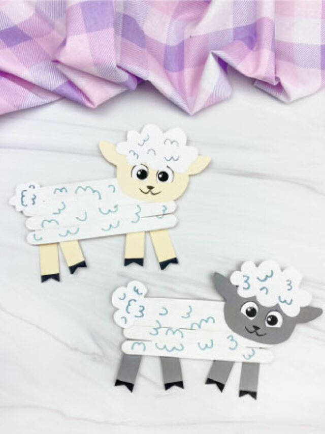 Popsicle Stick Sheep Craft [Free Template] Story
