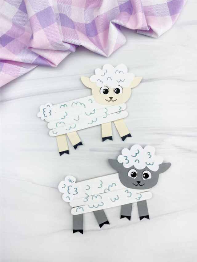 Popsicle Stick Sheep Craft [Free Template] Story