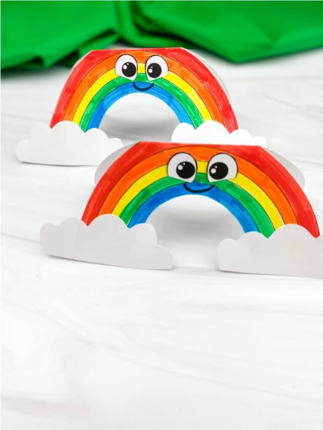 Rainbow Card Craft For Kids [Free Template] Story