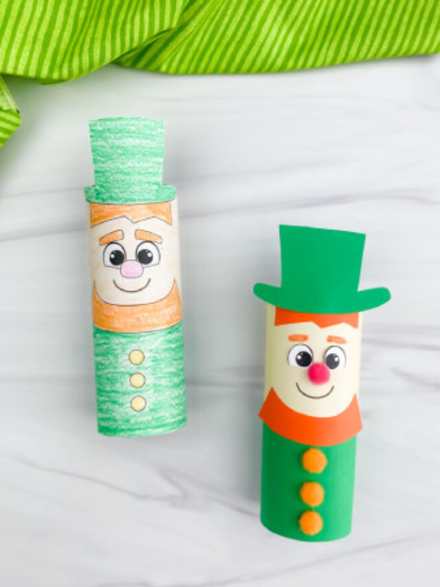 two toilet paper roll leprechaun crafts