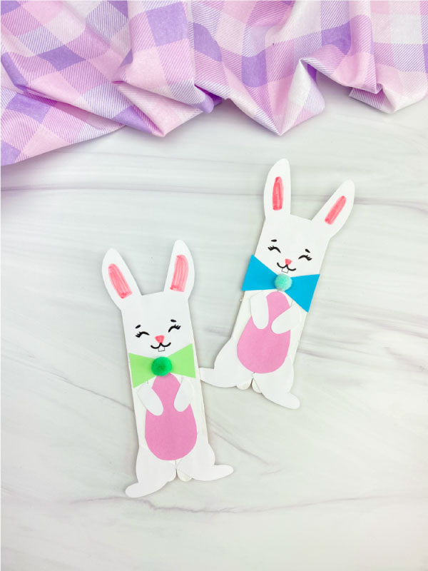 2 popsicle stick Easter bunny crafts