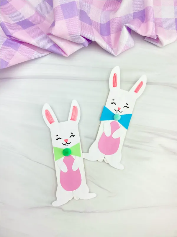 2 popsicle stick Easter bunny crafts