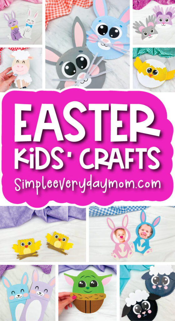 Easter craft image collage with the words Easter kids' crafts