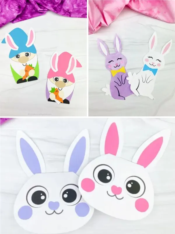 collage of easter handprint crafts