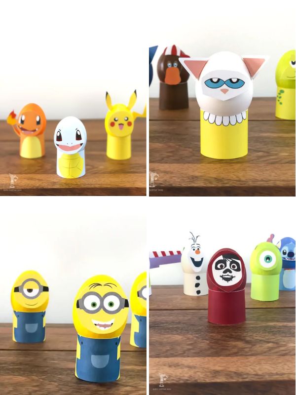collage of easy easter crafts