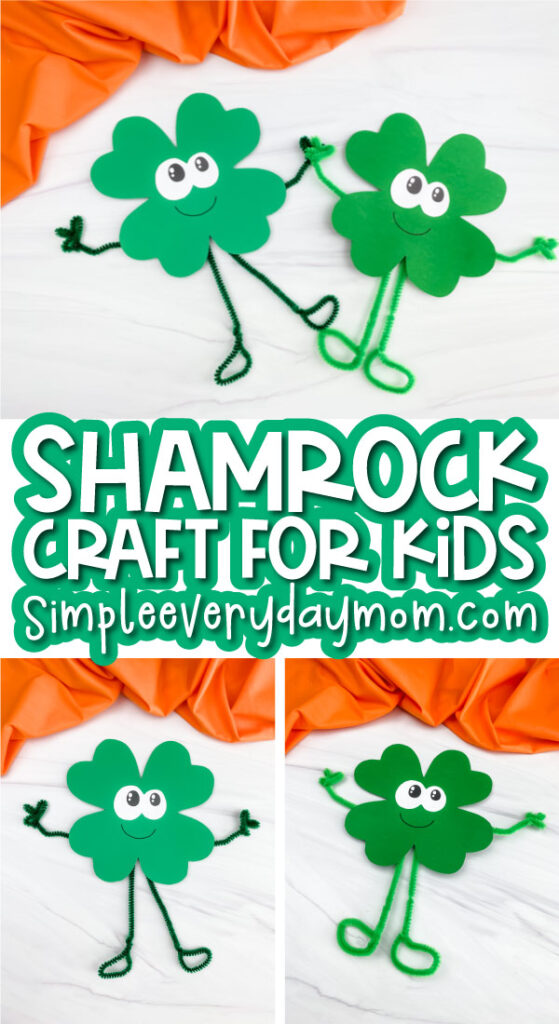 shamrock craft image collage with the words shamrock craft for kids in the middle