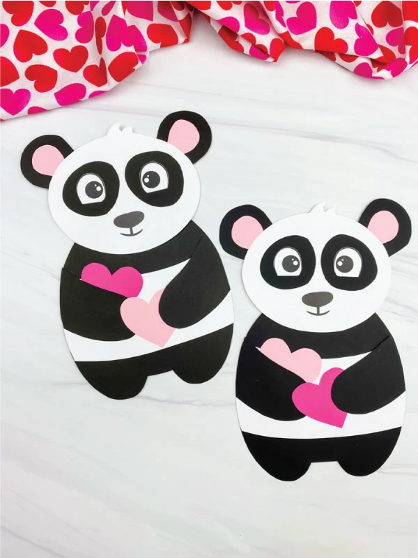 two panda valentine crafts