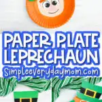 paper plate leprechaun craft image collage with the words paper plate leprechaun in the middle