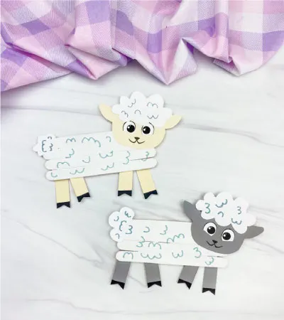 two popsicle stick sheep crafts