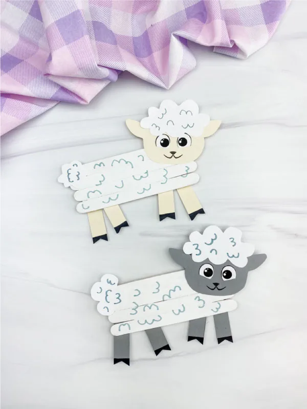 two popsicle stick sheep crafts